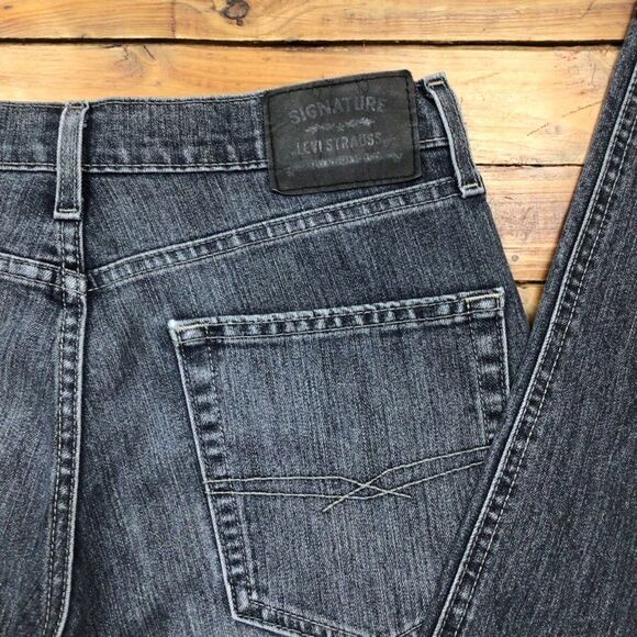 LEVIS Signature men’s jeans regular taper faded soft black denim size 30 tapered - Picture 7 of 12